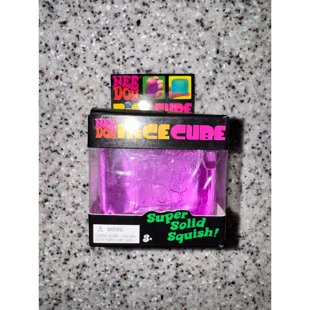 NEW NeeDoh Nice Cube Purple Super Solid Squish Sensory Fidget Toy Schylling
